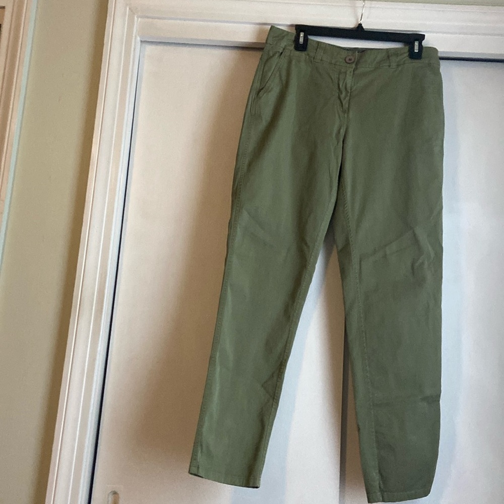 Crown & Ivy Cotton Chino Pants size 8 olive green